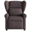 vidaXL Sillón de masaje reclinable de tela marrón oscuro