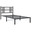 vidaXL Estructura cama sin colch&oacute;n con cabecero metal negro 107x203 cm