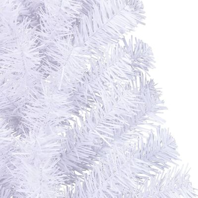 vidaXL Medio árbol de Navidad artificial con soporte PVC blanco 120 cm