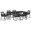 vidaXL Conjunto de Comedor de Jard&iacute;n 7 uds. Negro