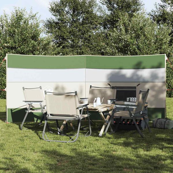 vidaXL Cortaviento de camping impermeable verde 340x130 cm