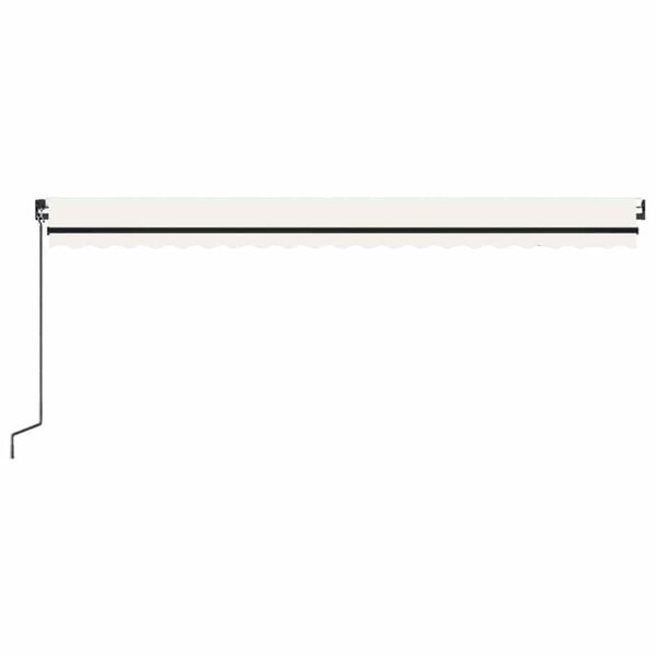 vidaXL Toldo retr&aacute;ctil manual con luz LED crema 500x300 cm