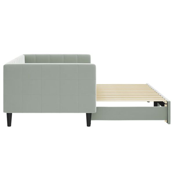vidaXL Sof&aacute; cama nido terciopelo gris claro 90x200 cm