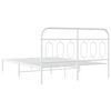 vidaXL Estructura cama sin colch&oacute;n con cabecero metal blanco 140x190cm