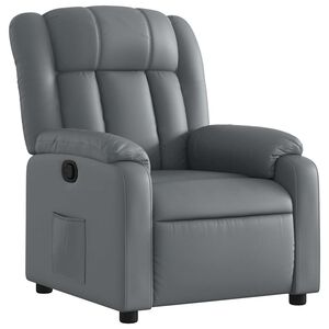 vidaXL Sill&oacute;n reclinable de cuero sint&eacute;tico gris