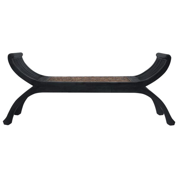 vidaXL Banco de abacá marrón oscuro 120 cm