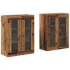 vidaXL Armarios de pared 2 uds. Madera envejecida 69,5 x 34 x 90 cm