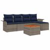 vidaXL Conjunto de sof&aacute;s de jard&iacute;n 6 uds. Gris y azul marino