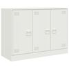 vidaXL Aparador de acero blanco 99x39x73 cm
