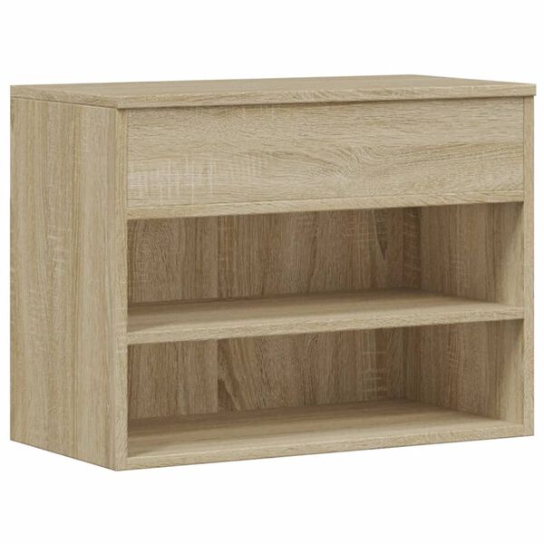 vidaXL Banco zapatero madera contrachapada roble Sonoma 60x30x45 cm