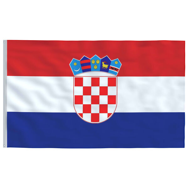 vidaXL Mástil y bandera de Croacia aluminio 5,55 m
