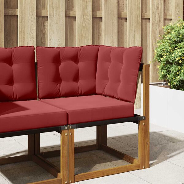 vidaXL Coj&iacute;n para sof&aacute; de exterior 3 pcs Rojo vino tinto Poli&eacute;ster