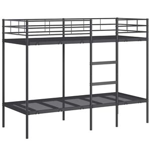 vidaXL Litera sin colch&oacute;n acero negro 75x190 cm