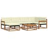 vidaXL Conjunto de sof&aacute;s de exterior 7 uds. Natural y Crema