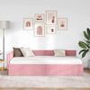 vidaXL Estructura de cama en esquina Rosa 80 cm x 200 cm Terciopelo
