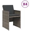 vidaXL Sillones de jard&iacute;n con cojines 4 uds rat&aacute;n sint&eacute;tico gris