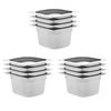 vidaXL Bandejas Gastronorm 12 unidades GN 1/6 100 mm acero inoxidable