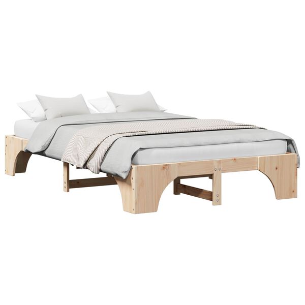 vidaXL Estructura de cama Madera de pino macizo 120 x 190 cm