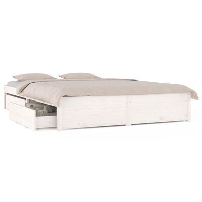 vidaXL Estructura de cama con cajones blanco 120x200 cm