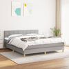 vidaXL Cama box spring con colch&oacute;n tela gris claro 160x200 cm