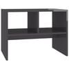 vidaXL Mesa auxiliar madera contrachapada gris brillante 60x40x45 cm