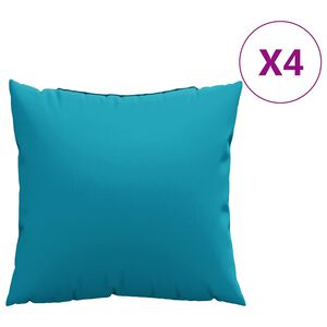 vidaXL Cojines para sof&aacute;, 4 unidades, color azul, 50x50 cm, tela