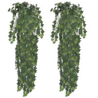 vidaXL Planta artificial hiedra 2 unidades 90 cm