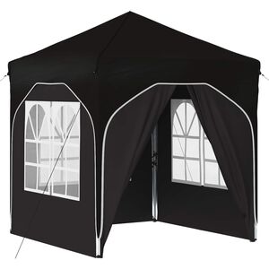 vidaXL Carpa Plegable para Fiestas 192 x 192 x 245 cm Negro