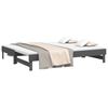 vidaXL Sofá cama extraíble madera maciza de pino gris 2x(80x200) cm