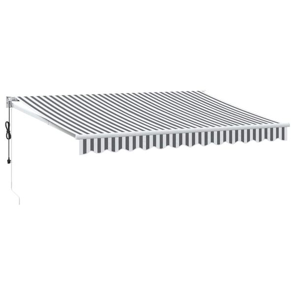 vidaXL Toldo retr&aacute;ctil aluminio y tela antracita y blanco 3,5x2,5 m