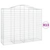 vidaXL Cestas gaviones 13 uds forma de arco hierro 200x50x160/180 cm