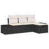 vidaXL Conjunto de sof&aacute; de jard&iacute;n con coj&iacute;n 4 pcs Negro Polirat&aacute;n