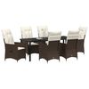 vidaXL Conjunto de Comedor de Jard&iacute;n 7 pcs Marr&oacute;n rat&aacute;n sint&eacute;tico