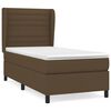 vidaXL Cama box spring con colch&oacute;n tela marr&oacute;n oscuro 100x200 cm