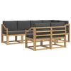 vidaXL Conjunto de sof&aacute;s de exterior 7 uds. Blanco y Antracita