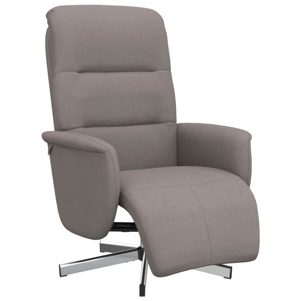 vidaXL Sill&oacute;n reclinable con reposapi&eacute;s tela gris taupe