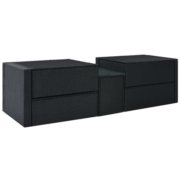 vidaXL Set muebles de jardín 5 piezas y cojines ratán sintético negro