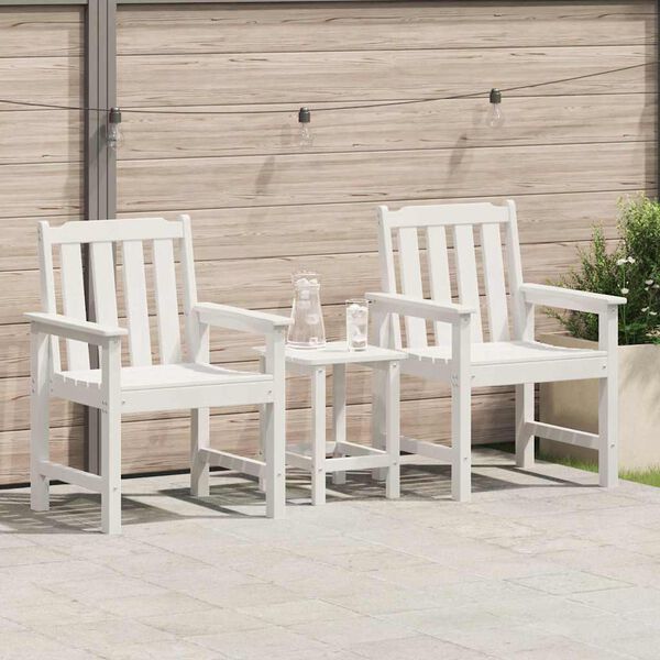 vidaXL Silla de comedor de jard&iacute;n. 2 pcs Blanco 65.5 x 59 x 88cm HDPE