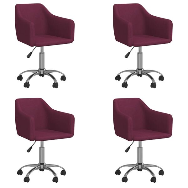 vidaXL Sillas de comedor giratorias 4 unidades tela morado
