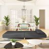 vidaXL Sof&aacute; cama de 2 plazas con dos almohadas tela gris oscuro