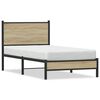 vidaXL Estructura de cama sin colch&oacute;n metal roble Sonoma 90x190 cm