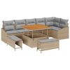 vidaXL Conjunto de sof&aacute;s de jard&iacute;n 9 uds. 7-N&uacute;mero de plazas Beige