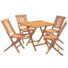 vidaXL Juego de bistro de jard&iacute;n plegable de 5 piezas Natural