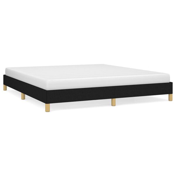 vidaXL Cama sin colchón tela negro 180x200 cm
