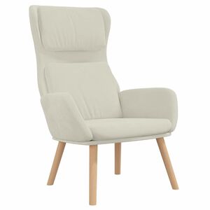 vidaXL Sill&oacute;n de relax de terciopelo blanco crema