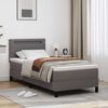vidaXL Estructura de cama con colchón Gris 90 x 190 cm Cuero sintético