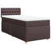 vidaXL Cama box spring con colchón tela marrón oscuro 100x200 cm