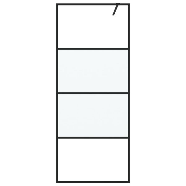 vidaXL Mampara de ducha vidrio ESG semiesmerilado negro 80x195 cm