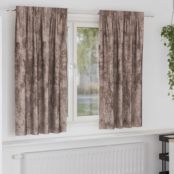 vidaXL Cortinas de Terciopelo 2 pcs Capuchino 175 x 140 cm Terciopelo