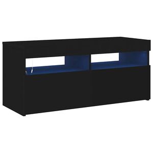 vidaXL Mueble de TV con luces LED negro 90x35x40 cm